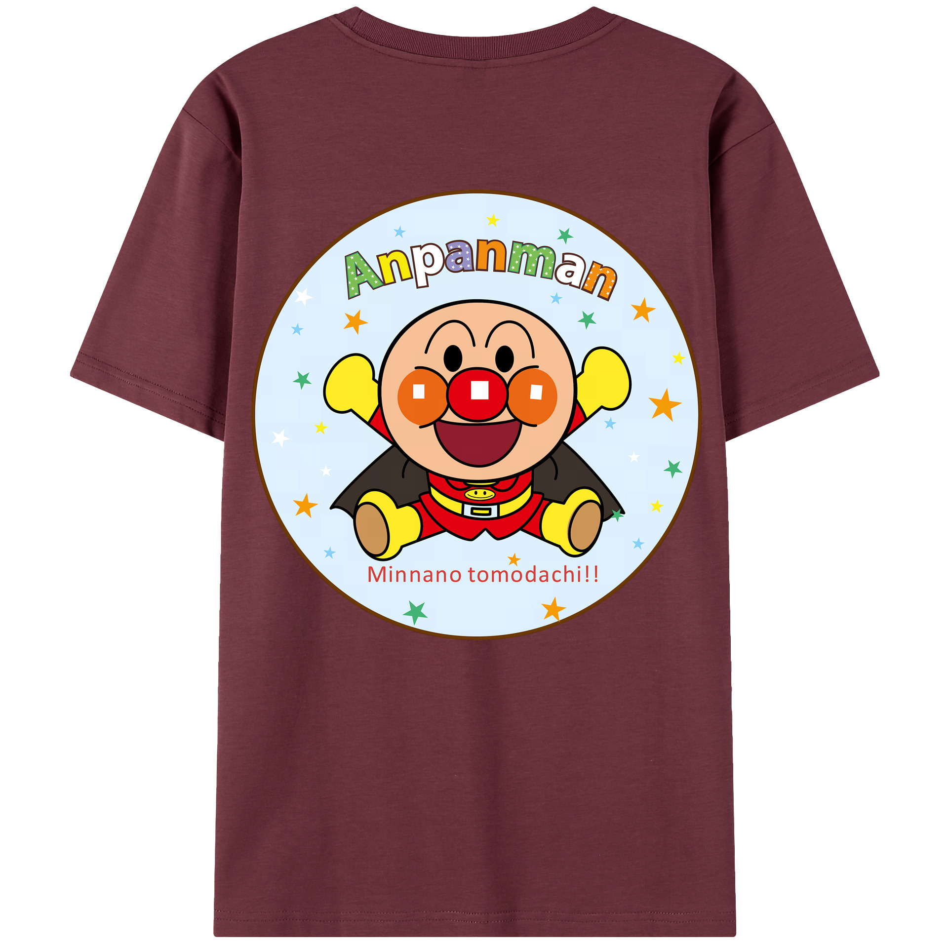 （画像用） アンパンマン Anpanman 綿100％半袖Tシャツ（背面プリント）